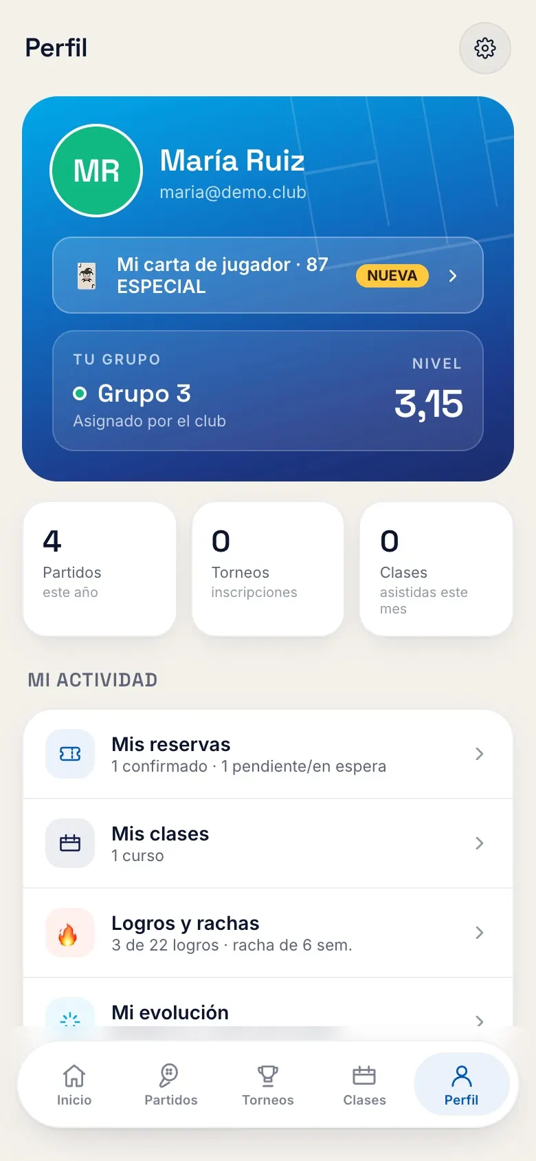 Pantalla de Club Padel La Unión en móvil